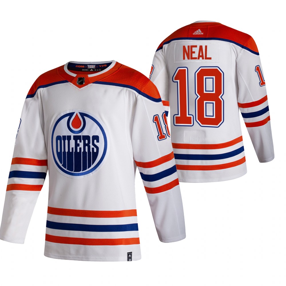 2021 Adidias Edmonton Oilers 18 James Neal White Men Reverse Retro Alternate NHL Jersey